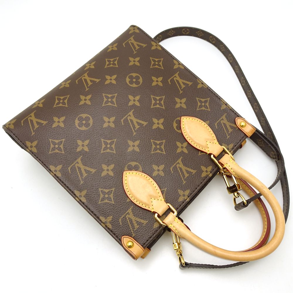 Louis Vuitton Monogram Sac Plat BB Handbag Brown