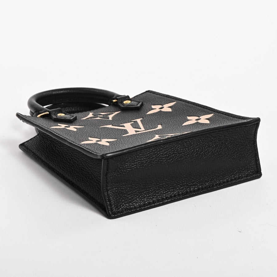 Louis Vuitton Petite Sac Plat Shoulder Bag Bicolor Emplant Noir