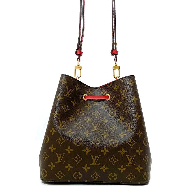 Louis Vuitton Shoulder Bag Neonoe Brown Red Coquelicot Monogram