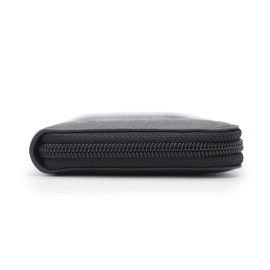 Chanel Camellia Long Wallet Black Round Fastener Lambskin Coco Mark