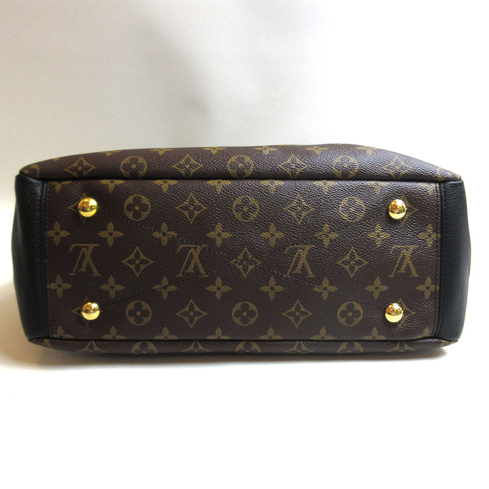 Louis Vuitton Pallas Black Handbag Shoulder 2 Way Bag Monogram
