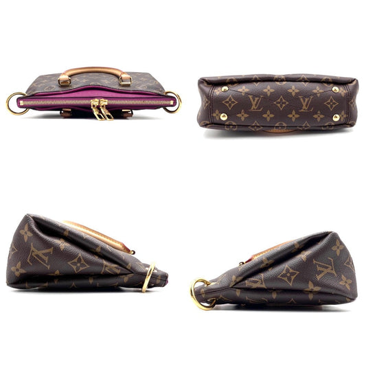 Louis Vuitton Monogram Pallas BB Shoulder Bag Brown Grape Gold Metal Fittings