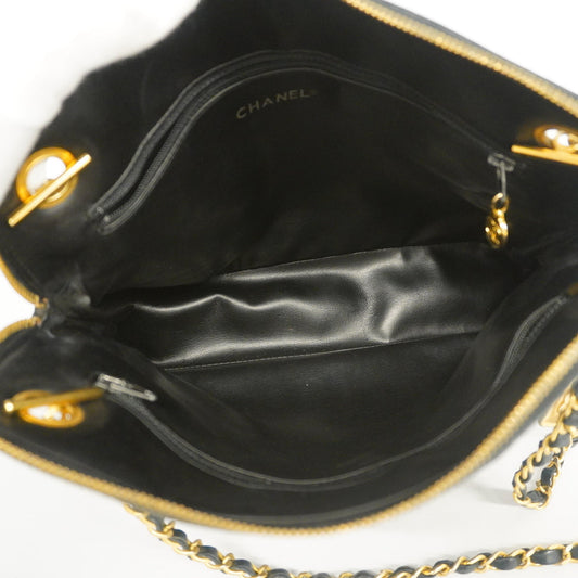 Chanel Shoulder Bag Matelasse Chain Lambskin Black