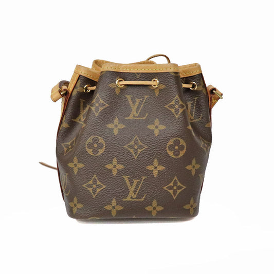 Louis Vuitton Nano Noe Shoulder Bag Monogram Canvas Color Leather Brown