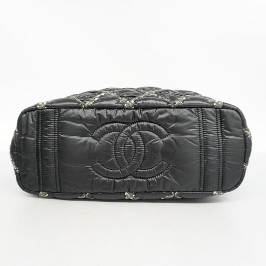 Chanel Shoulder Bag Parisian Chain Nylon Black