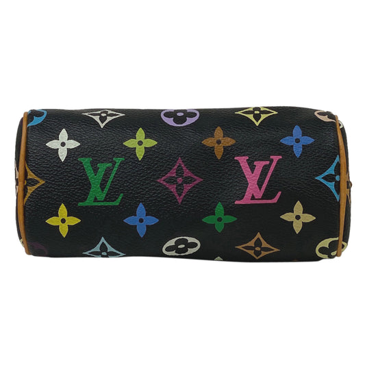 Louis Vuitton Mini Speedy Shoulder Bag Monogram Multicolor Black