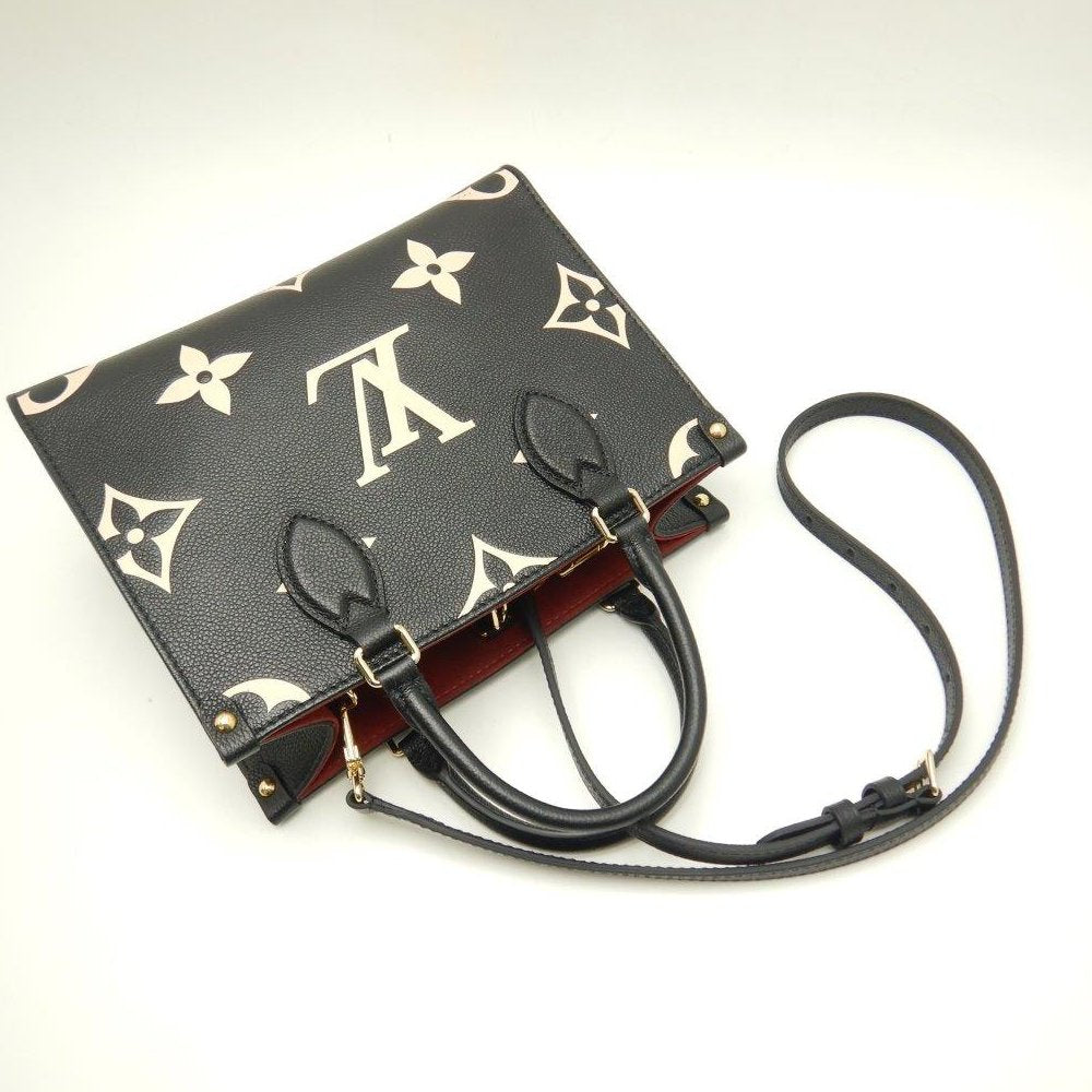 Louis Vuitton Amplant On The Go PM Shoulder Bag Black Beige