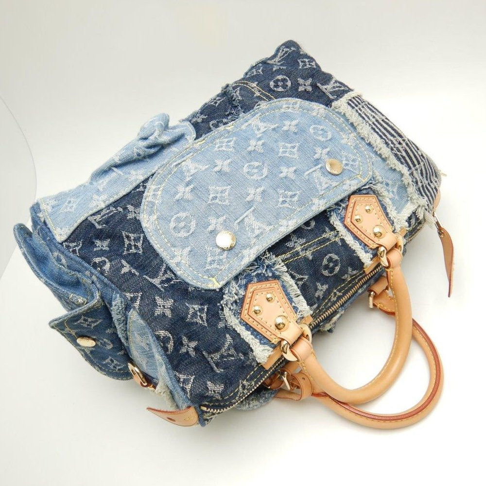 Louis Vuitton Monogram Denim Speedy 30 Blue Boston Bag