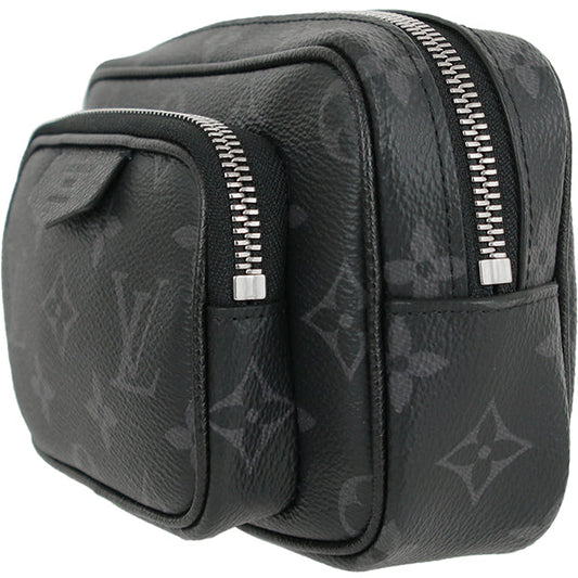 Louis Vuitton Body Bag Pochette Taigarama Monogram Leather Black