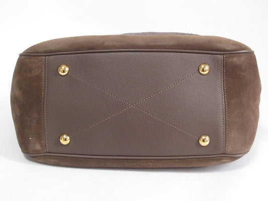 Louis Vuitton Amplant Audacious MM Leather Suede Shoulder Bag