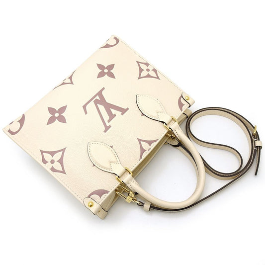 Louis Vuitton On The Go PM Amplant Bicolor Crème Bois de Rose