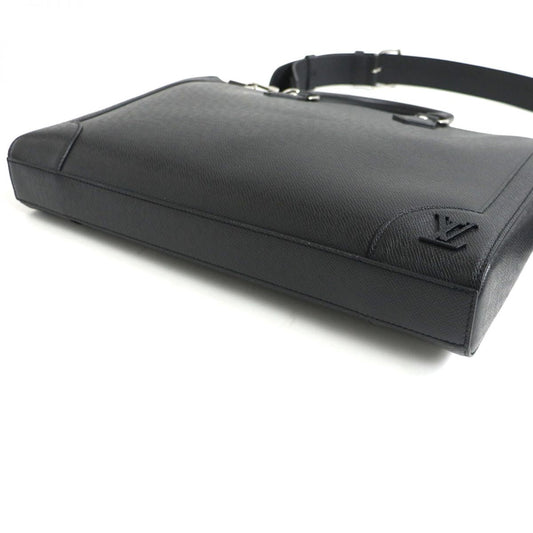 Louis Vuitton Slim Taiga 2way Leather Briefcase Black