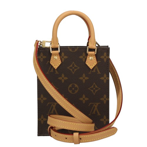 Louis Vuitton Shoulder Bag Monogram Petite Sac Plat Brown