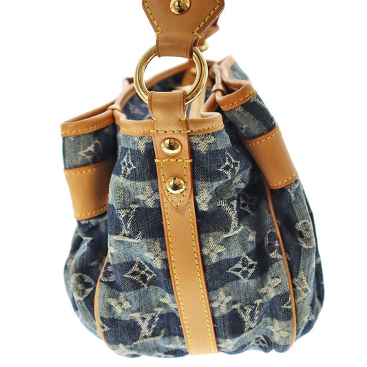 Louis Vuitton Porte Epol Leie MM Shoulder Bag Denim Blue