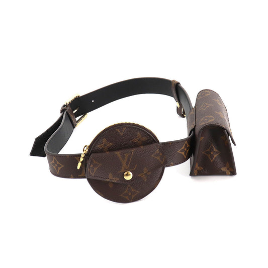 Louis Vuitton Monogram Sun Tulle Daily Multi Pocket Belt 80 Gold Hardware