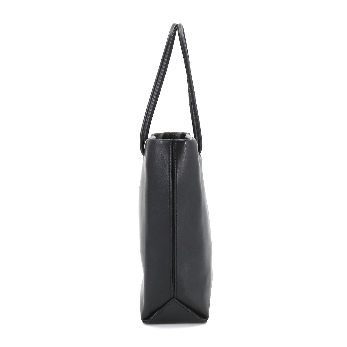 Chanel Essential Tote Bag Leather Black Silver Metal Fittings