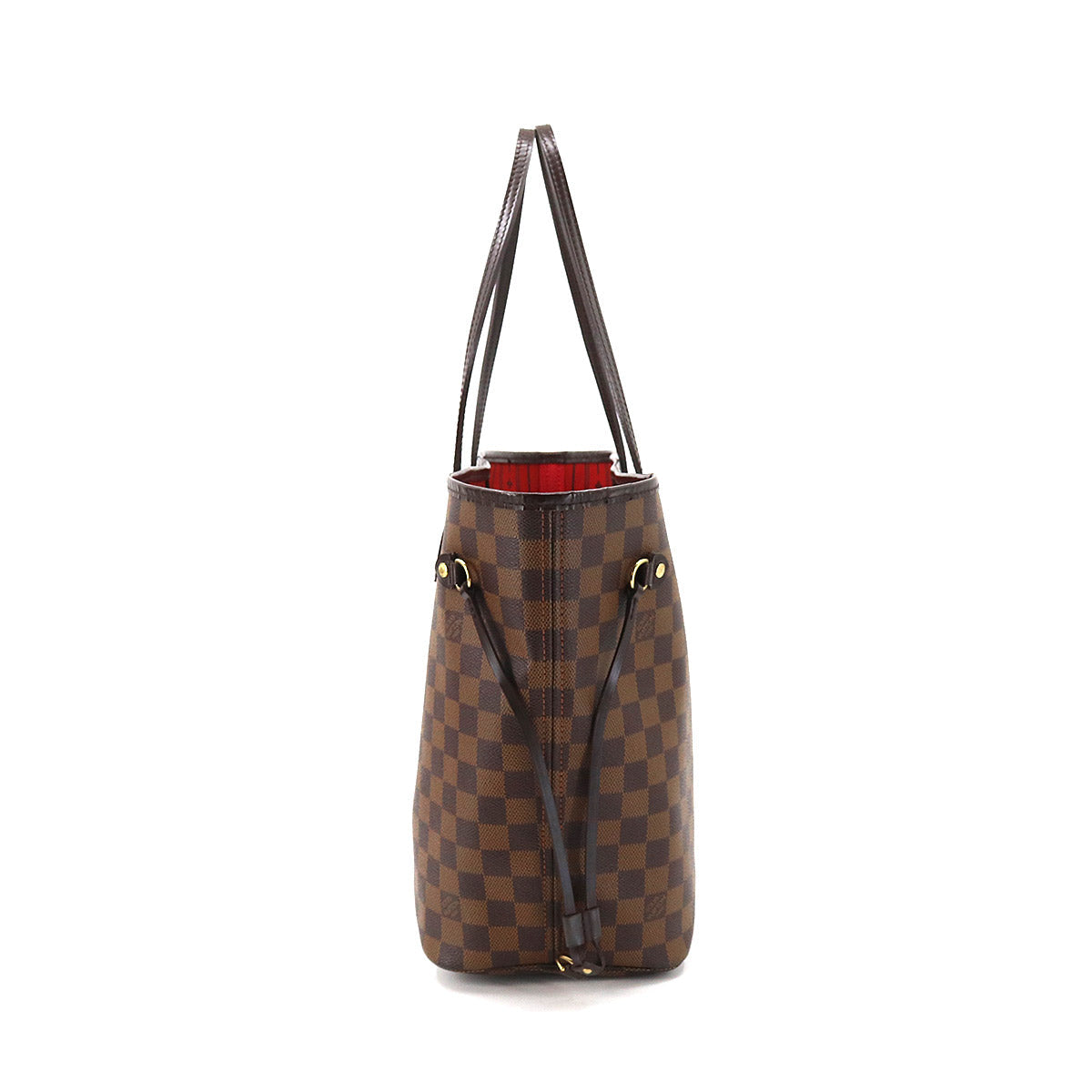 Louis Vuitton Damier Neverfull MM Tote Bag Ebene Cerise Brown Gold Hardware