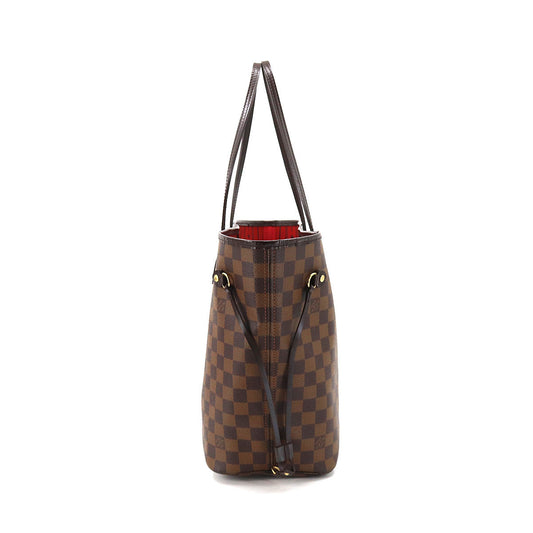 Louis Vuitton Damier Neverfull MM Tote Bag Ebene Cerise Brown Gold Hardware