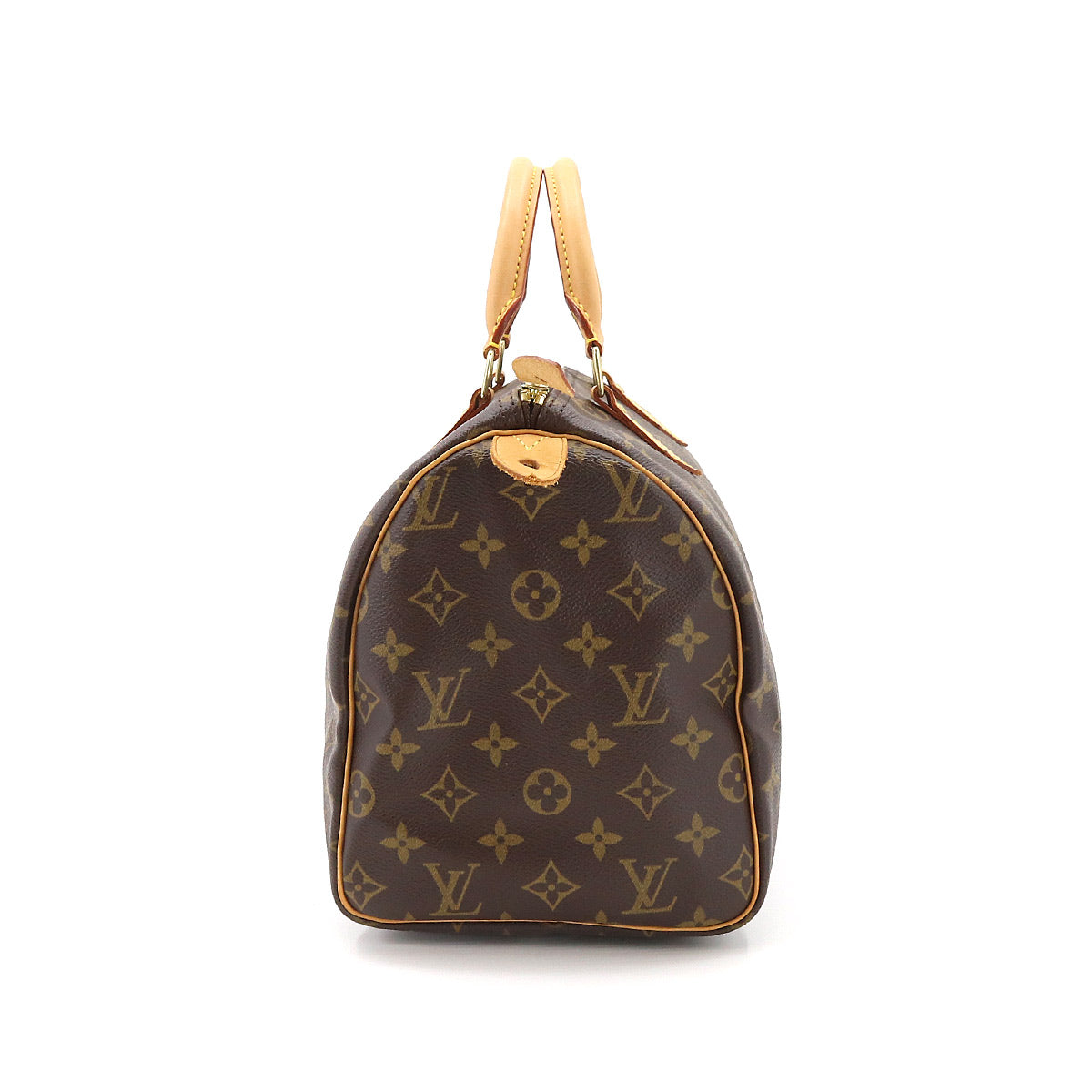 Louis Vuitton Monogram Speedy 30 Hand Bag Brown Gold Hardware
