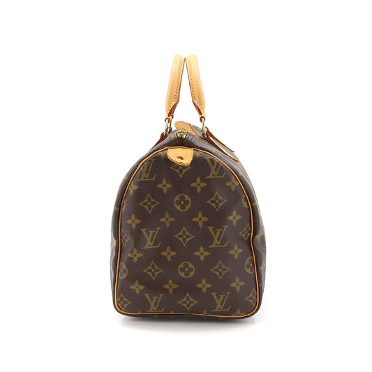 Louis Vuitton Monogram Speedy 30 Hand Bag Brown Gold Hardware