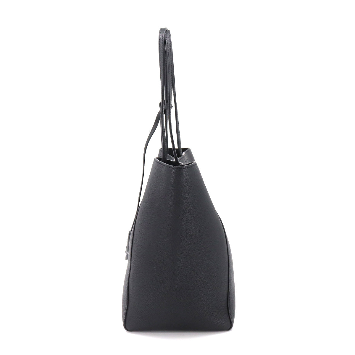 Louis Vuitton Lock Me Cabas Tote Bag Leather Noir Silver Hardware