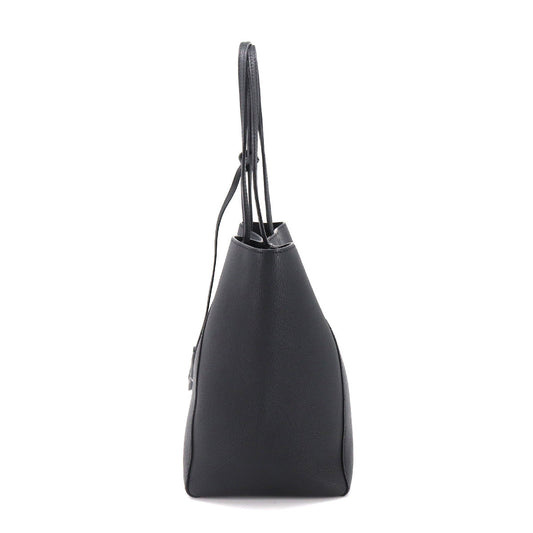 Louis Vuitton Lock Me Cabas Tote Bag Leather Noir Silver Hardware