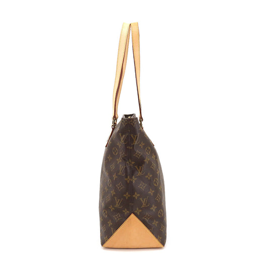 Louis Vuitton Monogram Cabas Mezzo Tote Bag Brown Gold Metal Fittings