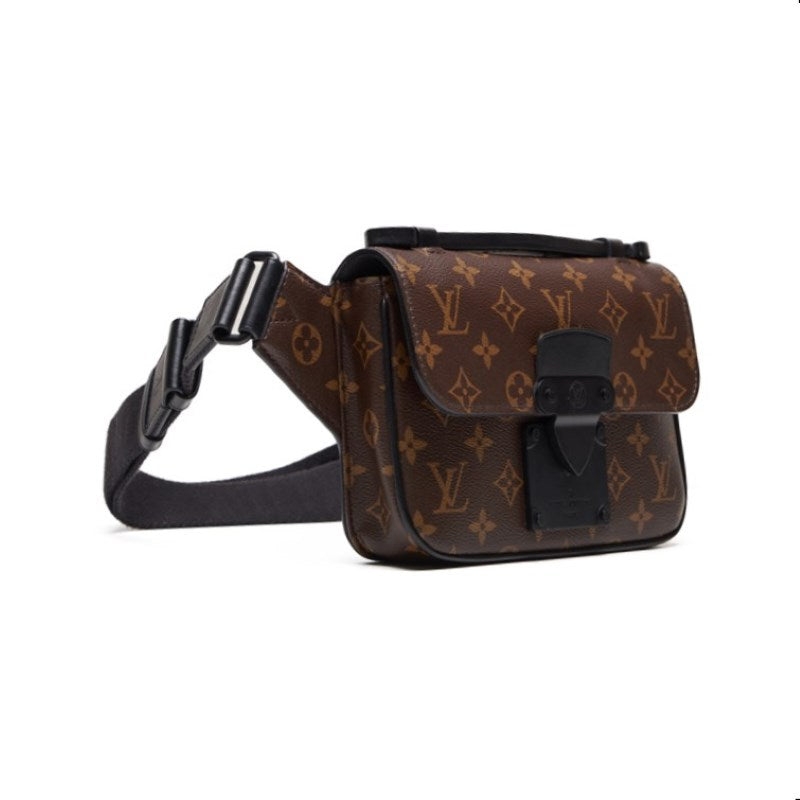 Louis Vuitton Monogram Macassar S Lock Shoulder Bag