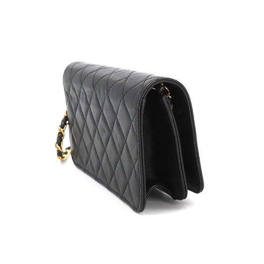Chanel Mini Matelasse Chain Shoulder Bag Leather Black