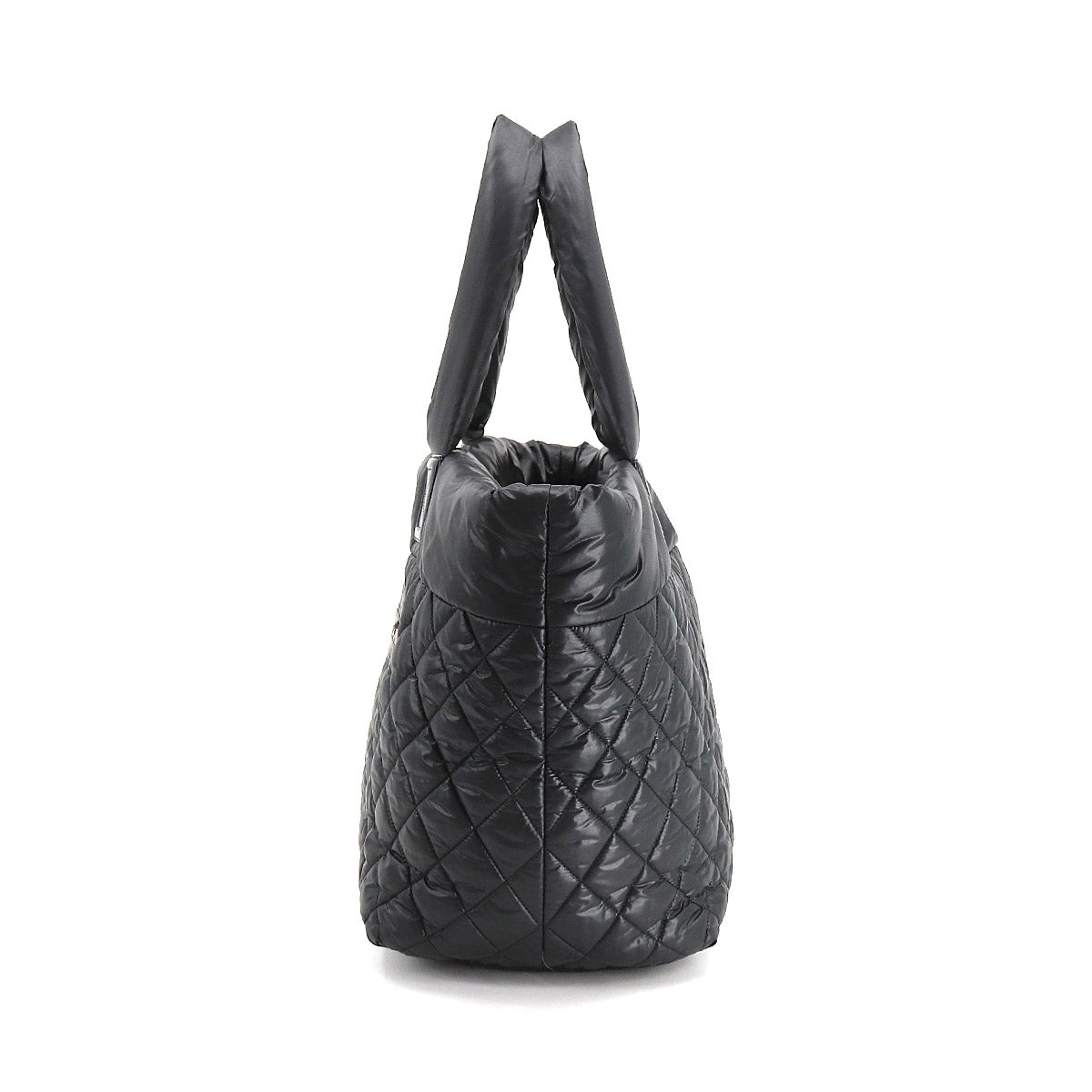 Chanel Coco Cocoon MM Medium Tote Bag Nylon Leather Black