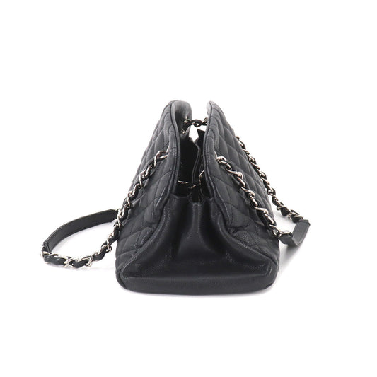Chanel Mademoiselle Bowling Chain Shoulder Bag Caviar Skin Black