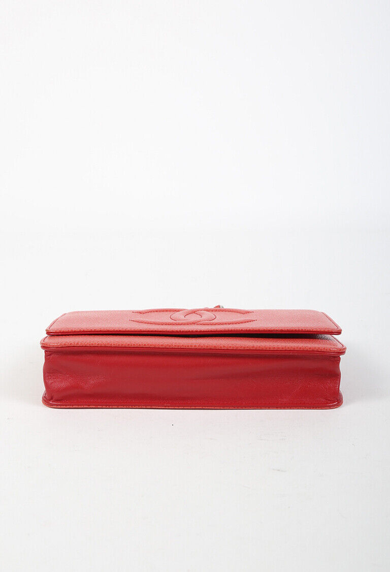 Chanel Timeless Wallet on Chain Red Orange Caviar Leather CC Crossbody Bag