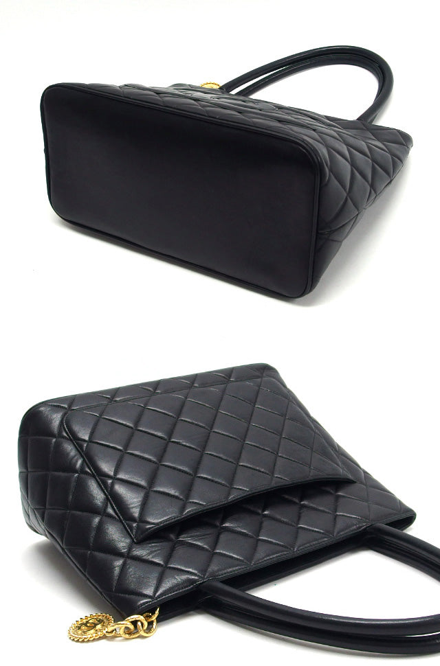 Chanel Matelasse Cocomark Reprinted Tote Lambskin Black