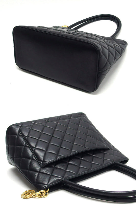 Chanel Matelasse Cocomark Reprinted Tote Lambskin Black