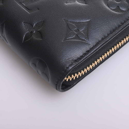Louis Vuitton Monogram Emboss Lamb Leather Zippy Wallet Long Wallet