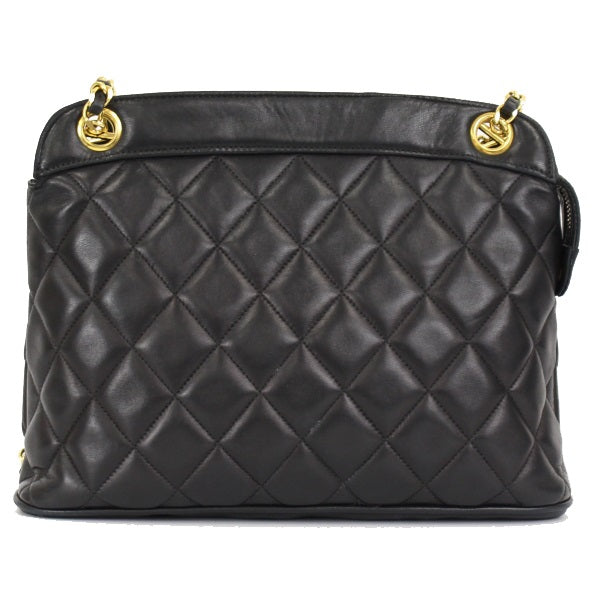 Chanel Chain Shoulder Bag Matelasse Black