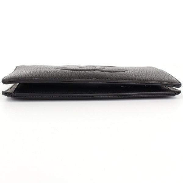 Chanel Bifold Long Wallet Zipper Long Wallet Caviar Skin Black