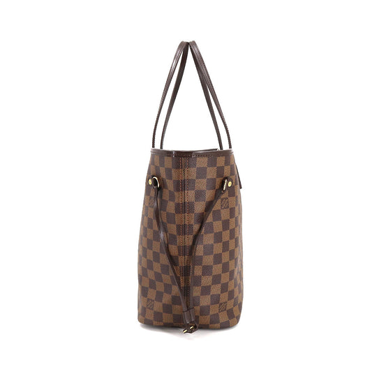 Louis Vuitton Damier Neverfull MM Tote Bag Ebene Cerise Brown Gold Hardware