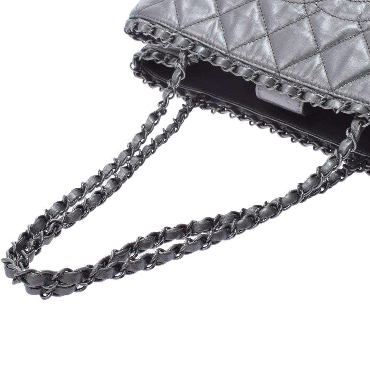 Chanel Chain Me Gray/  Silver Hardware Aged Calfskin Tote Bag