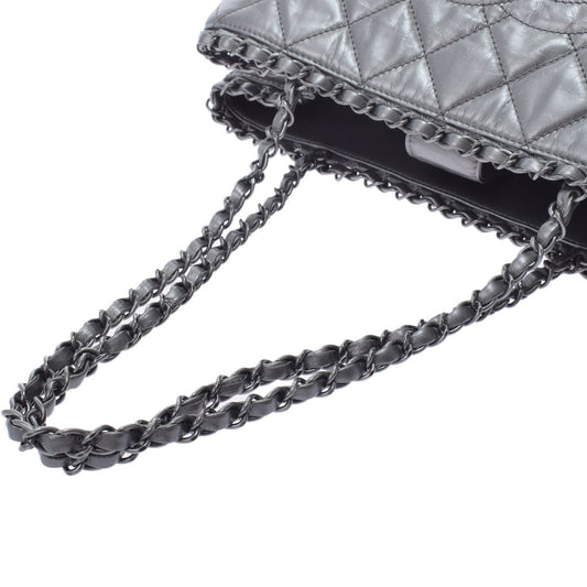 Chanel Chain Me Gray/  Silver Hardware Aged Calfskin Tote Bag