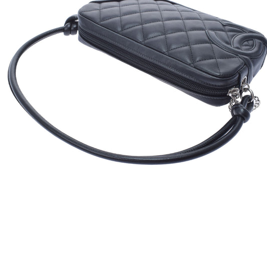 Chanel Cambon Line Black/Silver Hardware Calfskin Accessory Pouch