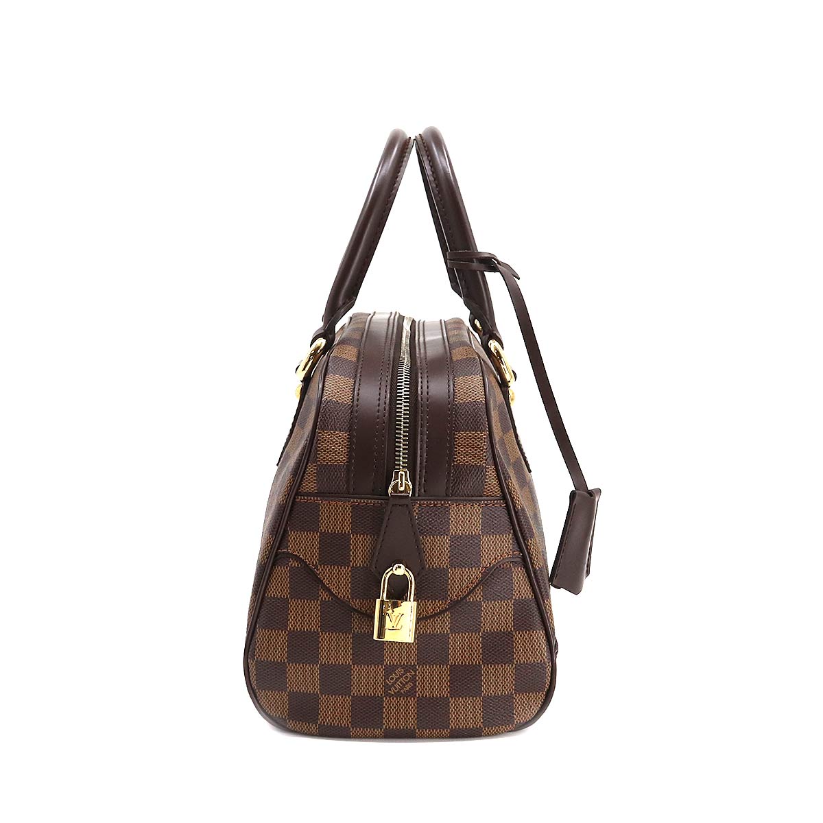 Louis Vuitton Damier Duomo Hand Bag Ebene Gold Metal Fittings