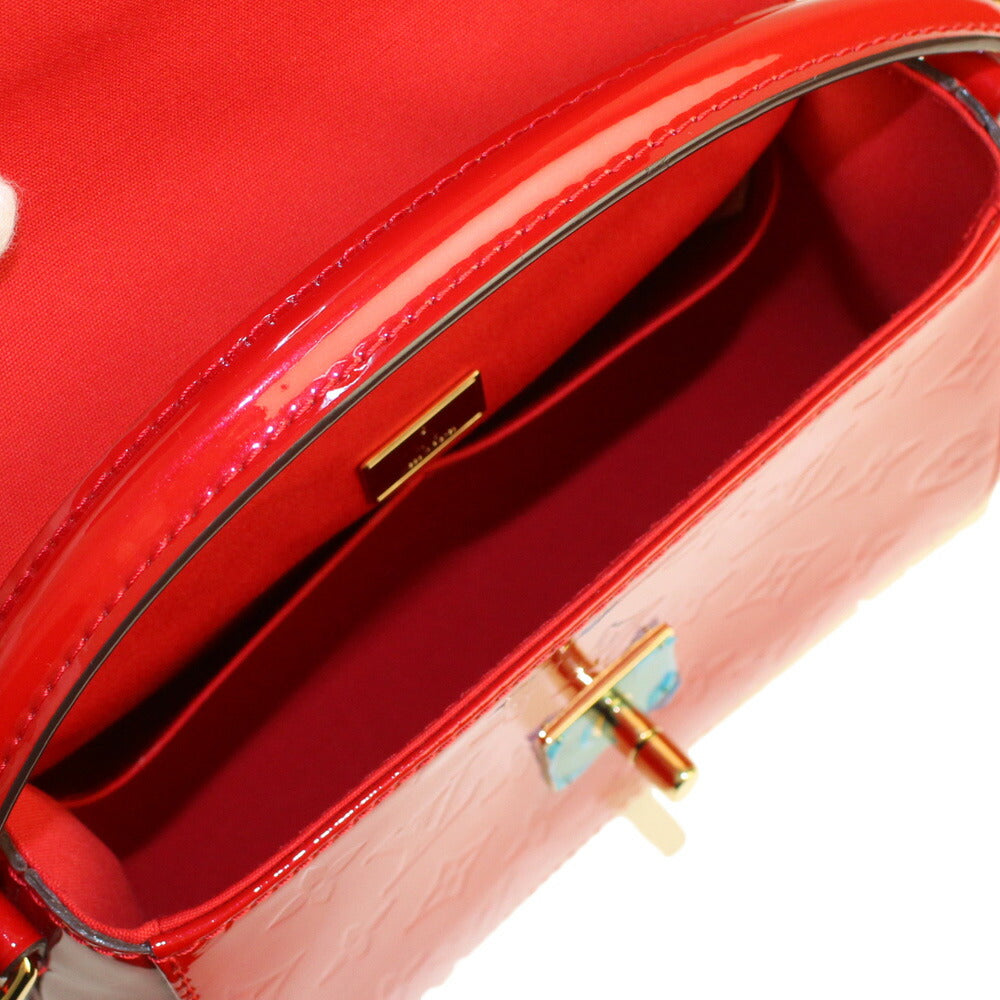 Louis Vuitton Vernis Leather Shoulder Bag Red