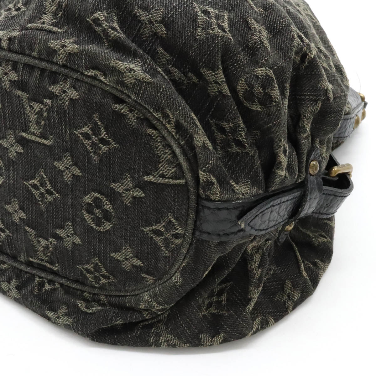Louis Vuitton Monogram Denim Xs Diagonal Leather Noir Black
