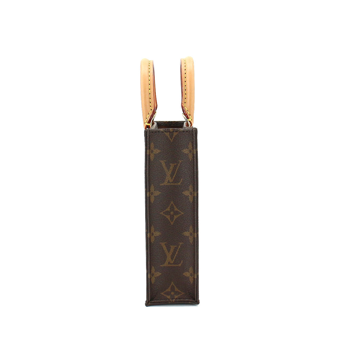 Louis Vuitton Monogram Petit Sac Plat 2 Way Hand Shoulder Bag Brown
