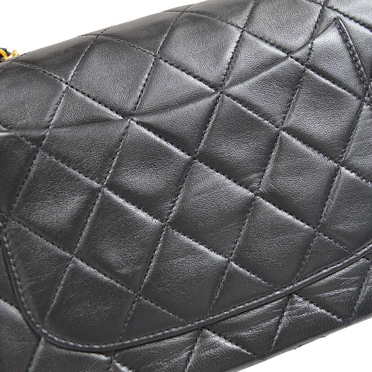 Chanel Classic Flap Mini Square Chain Shoulder Bag Black Lambskin