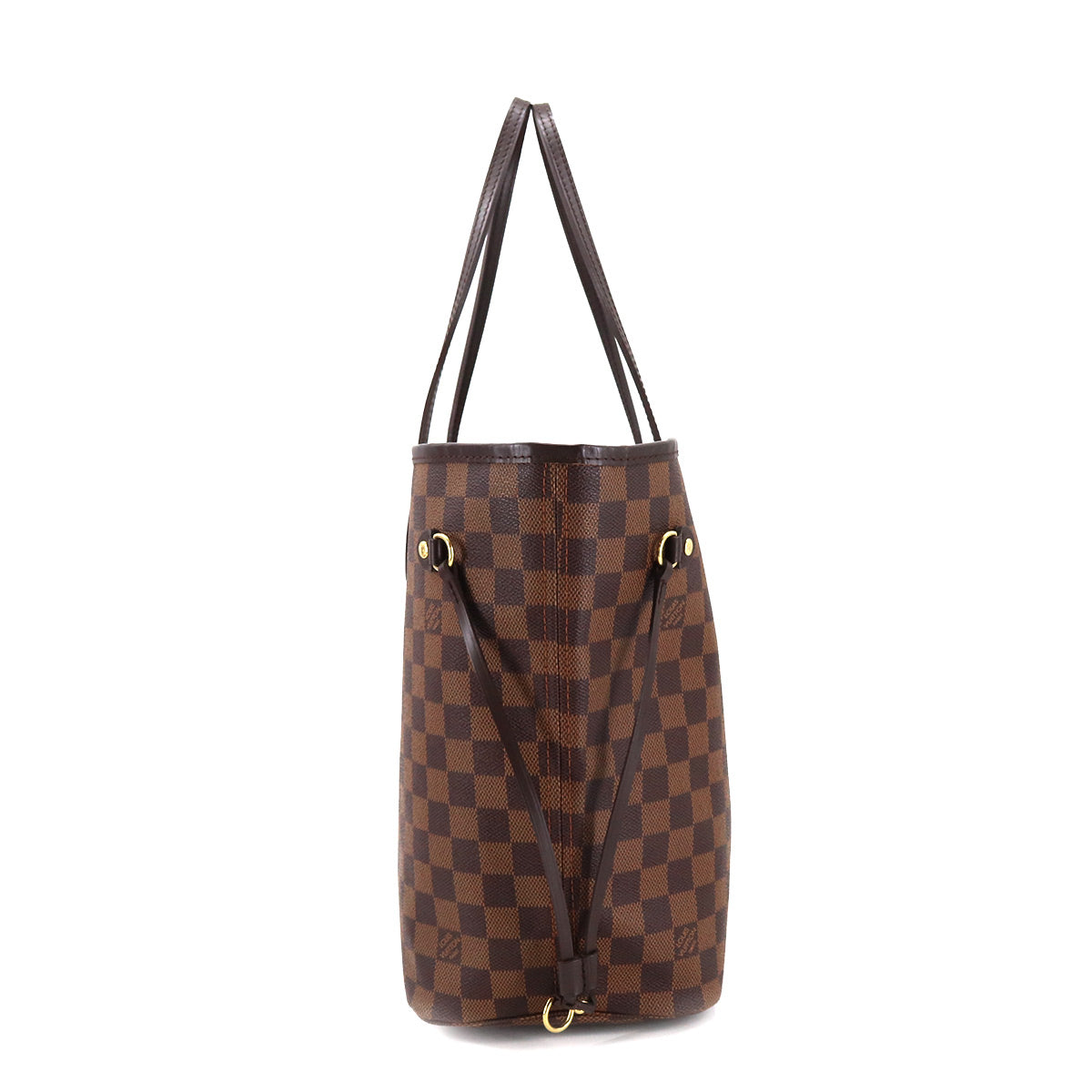 Louis Vuitton Damier Neverfull MM Tote Bag Ebene Cerise Brown Gold Hardware