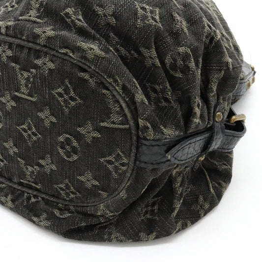 Louis Vuitton Monogram Denim XS Shoulder Bag Diagonal Canvas Leather Black