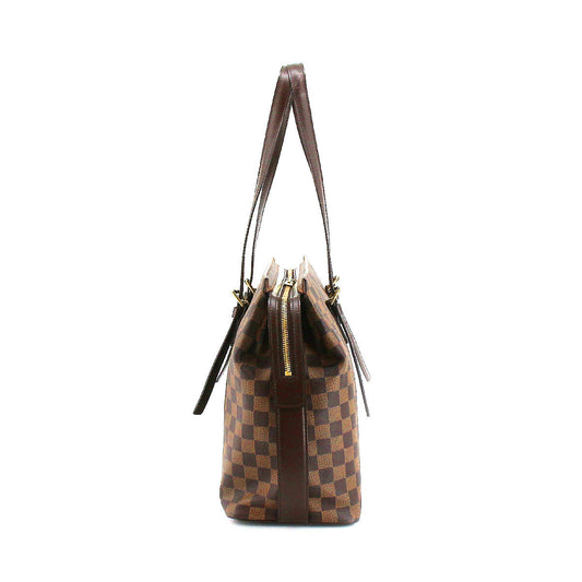Louis Vuitton Damier Chelsea Tote Bag Ebene Brown Gold Hardware