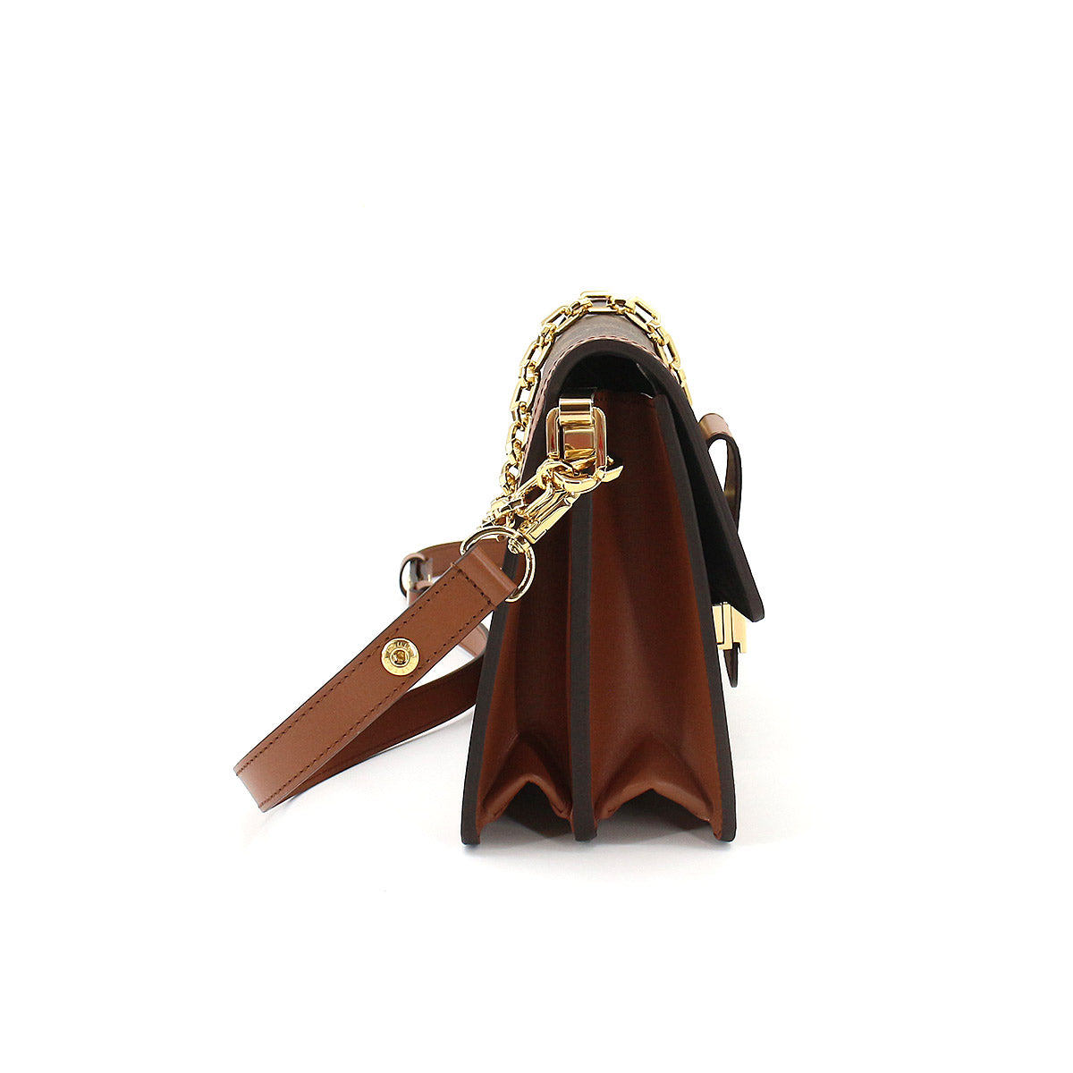 Louis Vuitton Monogram Reverse Dauphine MM 2way Shoulder Bag Brown